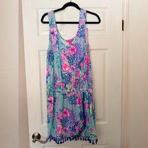 Lilly Pulitzer Jarrett Romper Skort Multi Beach You To It XL